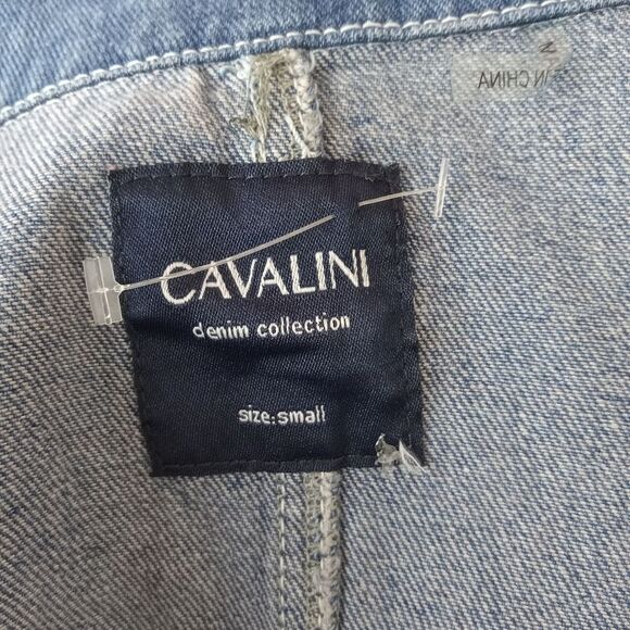Cavalini denim collection button down shirt size Small - Picture 9 of 10